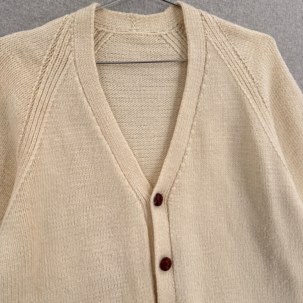 Vintage 90s Wool Chunky Cable Knit Button Cardigan Sweater - XL