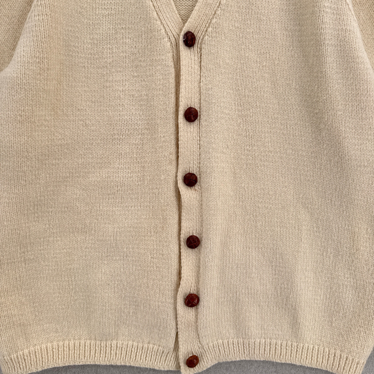 Vintage 90s Wool Chunky Cable Knit Button Cardigan Sweater - XL