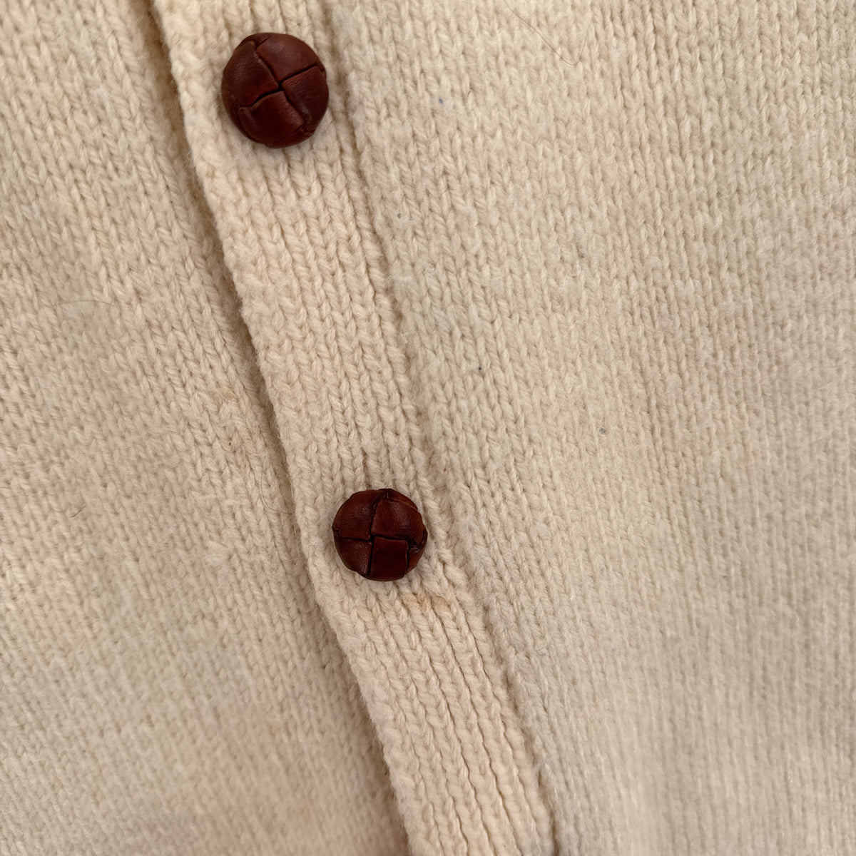 Vintage 90s Wool Chunky Cable Knit Button Cardigan Sweater - XL