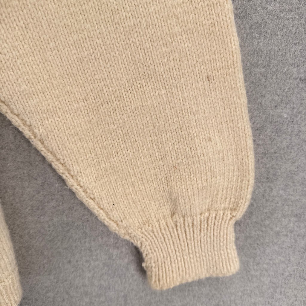 Vintage 90s Wool Chunky Cable Knit Button Cardigan Sweater - XL