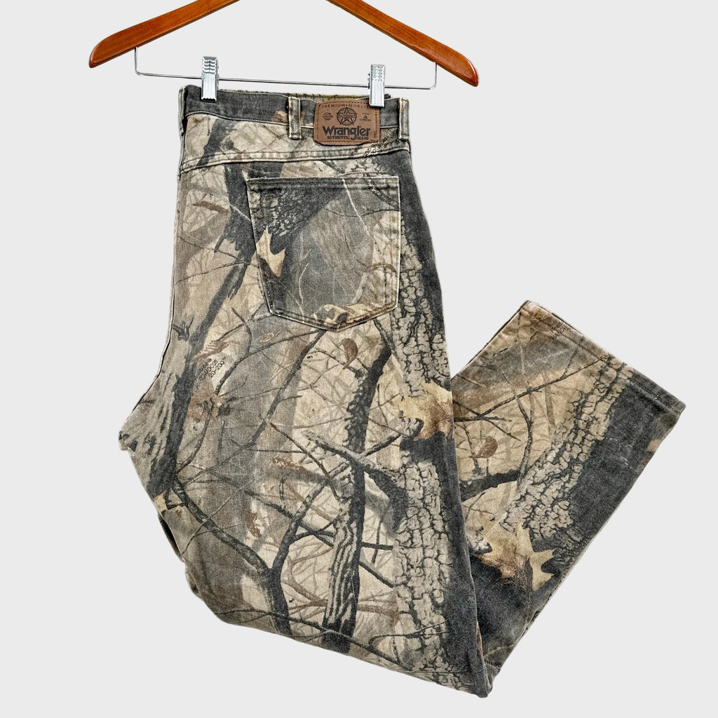 Vintage 90s Wrangler Realtree Hardwoods Camo Denim Pants - W40