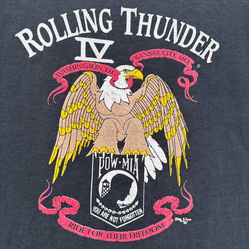 Vintage '91 Rolling Thunder Eagle Pow Mia Graphic Tee 