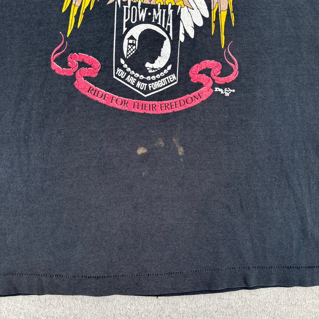 Vintage '91 Rolling Thunder Eagle Pow Mia Graphic Tee 