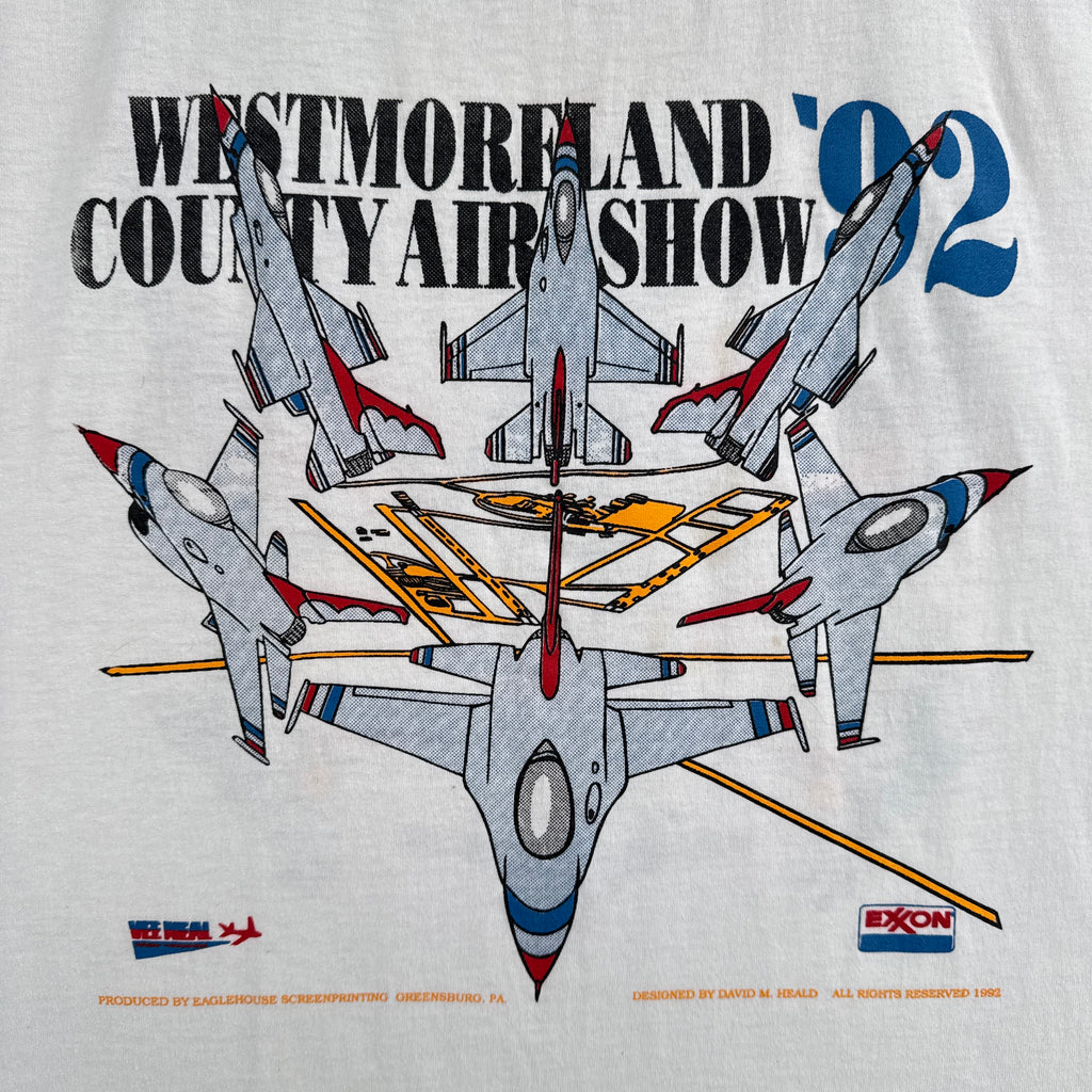 Vintage '92 Air Show Pilot Airplane Jet Graphic Tee