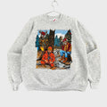 Vintage '92 Deer Hunting Cartoon Crewneck Sweatshirt
