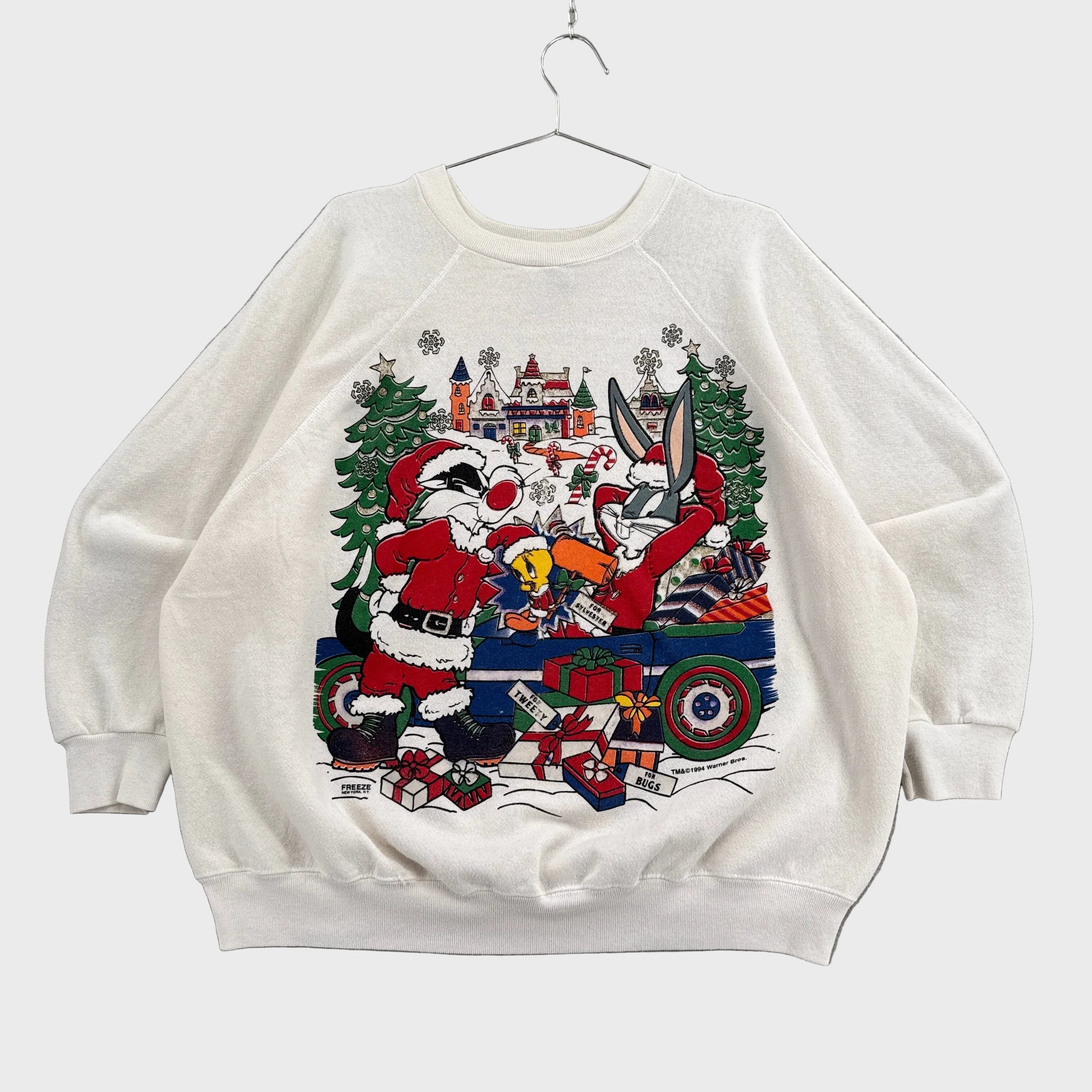 Vintage '94 Looney Tunes Cartoon Christmas Crewneck Sweatshirt
