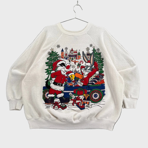 Vintage '94 Looney Tunes Cartoon Christmas Crewneck Sweatshirt