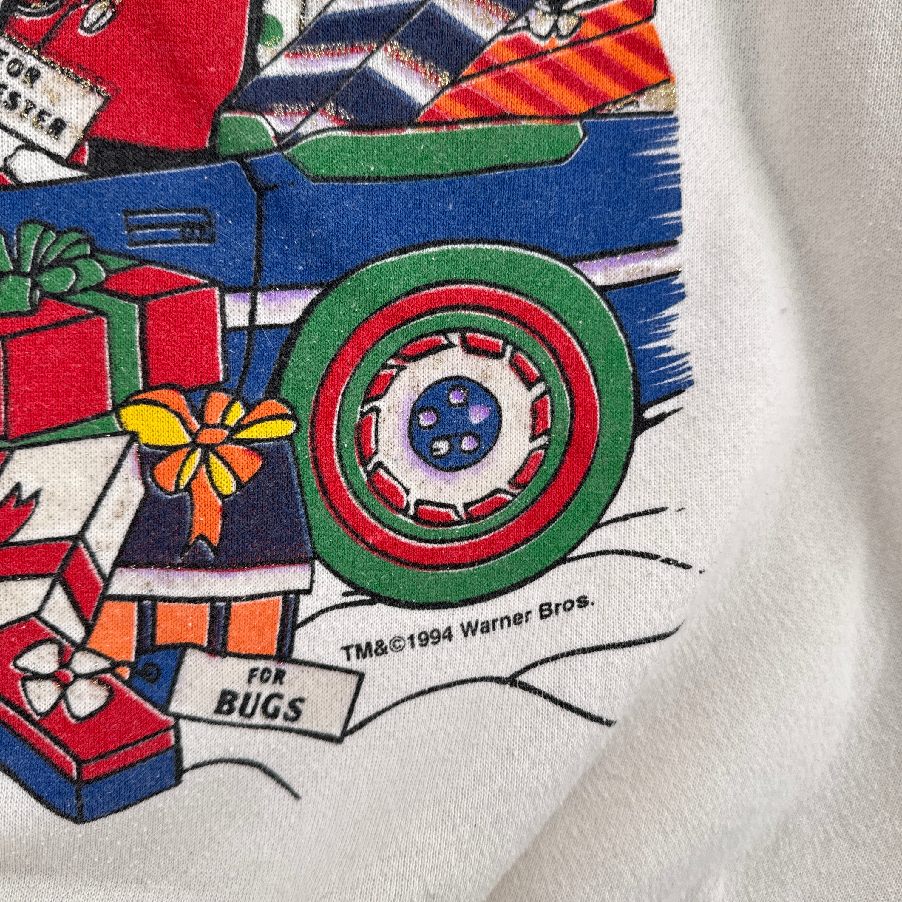 Vintage '94 Looney Tunes Cartoon Christmas Crewneck Sweatshirt