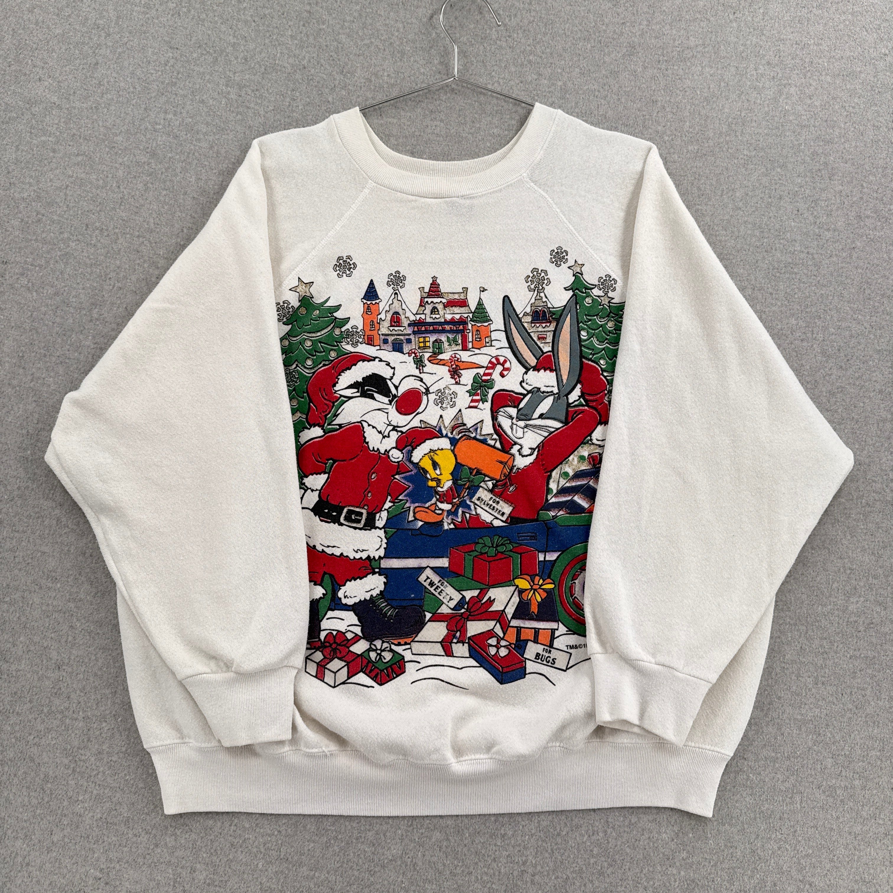 Vintage '94 Looney Tunes Cartoon Christmas Crewneck Sweatshirt