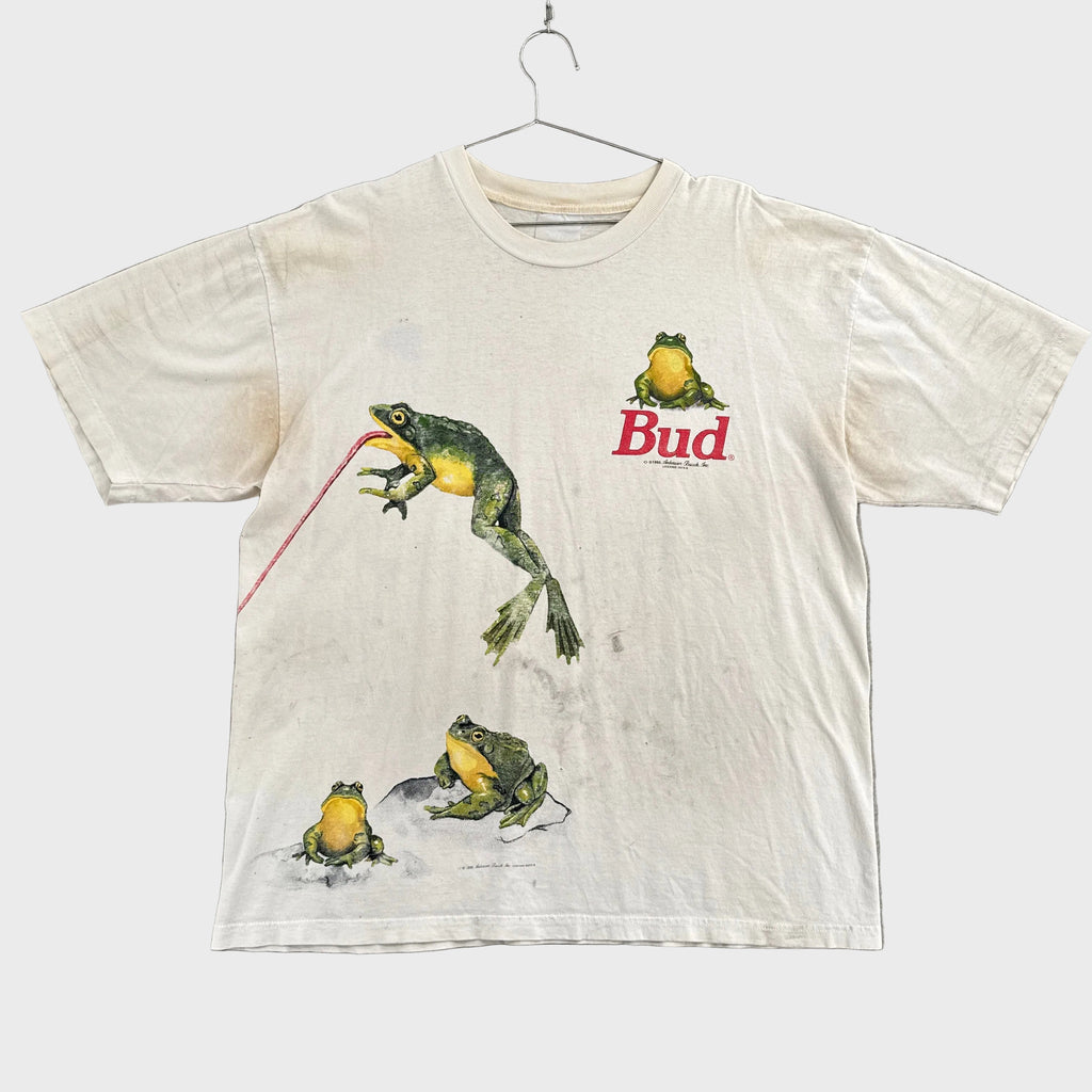 Vintage '95 Budweiser Bud Frog Toad Graphic Tee