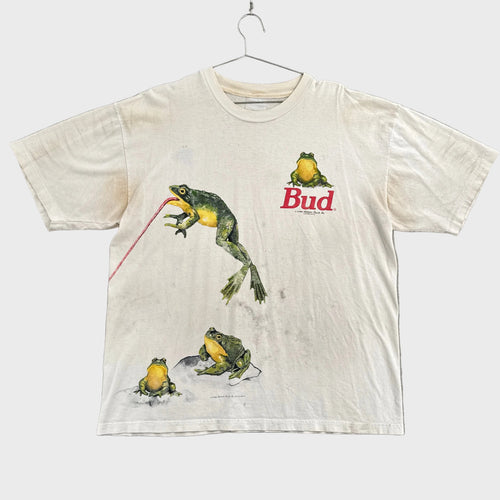 Vintage '95 Budweiser Bud Frog Toad Graphic Tee