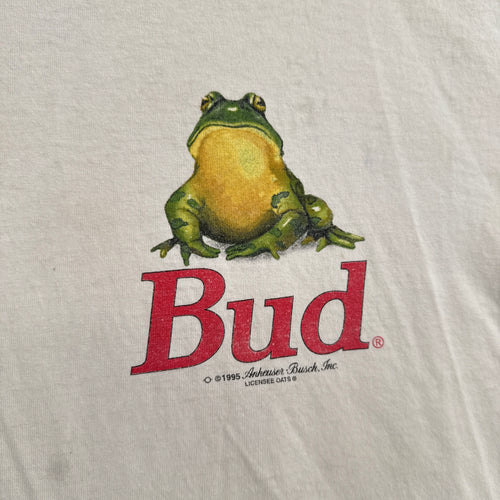 Vintage '95 Budweiser Bud Frog Toad Graphic Tee
