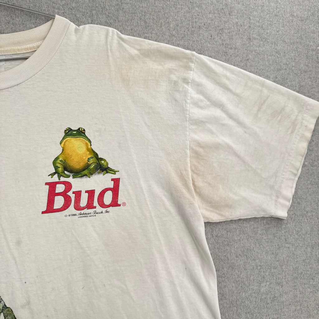 Vintage '95 Budweiser Bud Frog Toad Graphic Tee