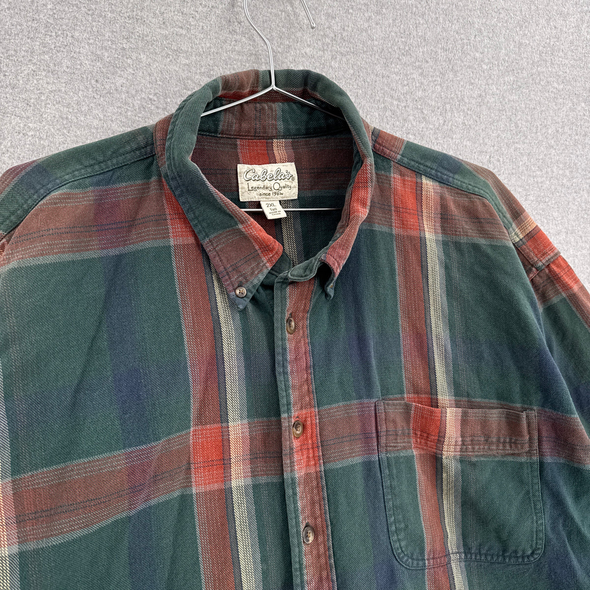 Vintage Cabela's Plaid Button Long Sleeve Cotton Shirt - 2XL Tall