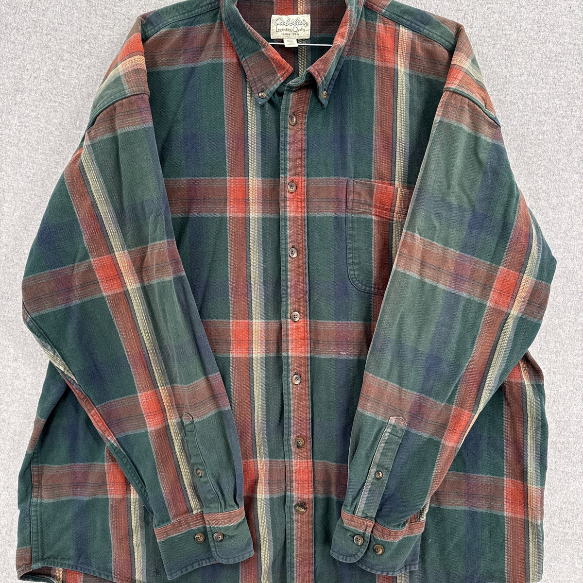 Vintage Cabela's Plaid Button Long Sleeve Cotton Shirt - 2XL Tall