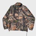 Vintage Camo Tree Leaves Fleece Zip Sweater - M