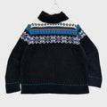 Vintage Geometric Pattern Knitted Turtleneck Sweater