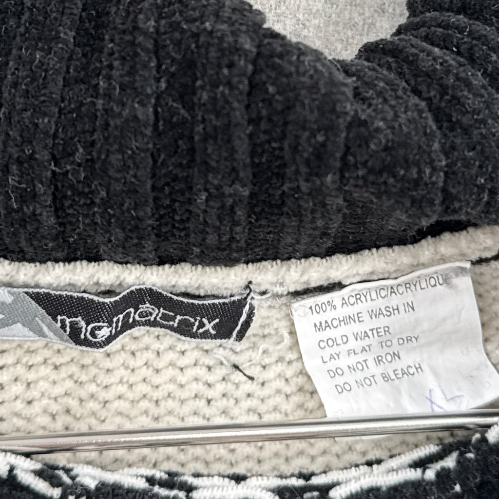 Vintage Geometric Pattern Knitted Turtleneck Sweater