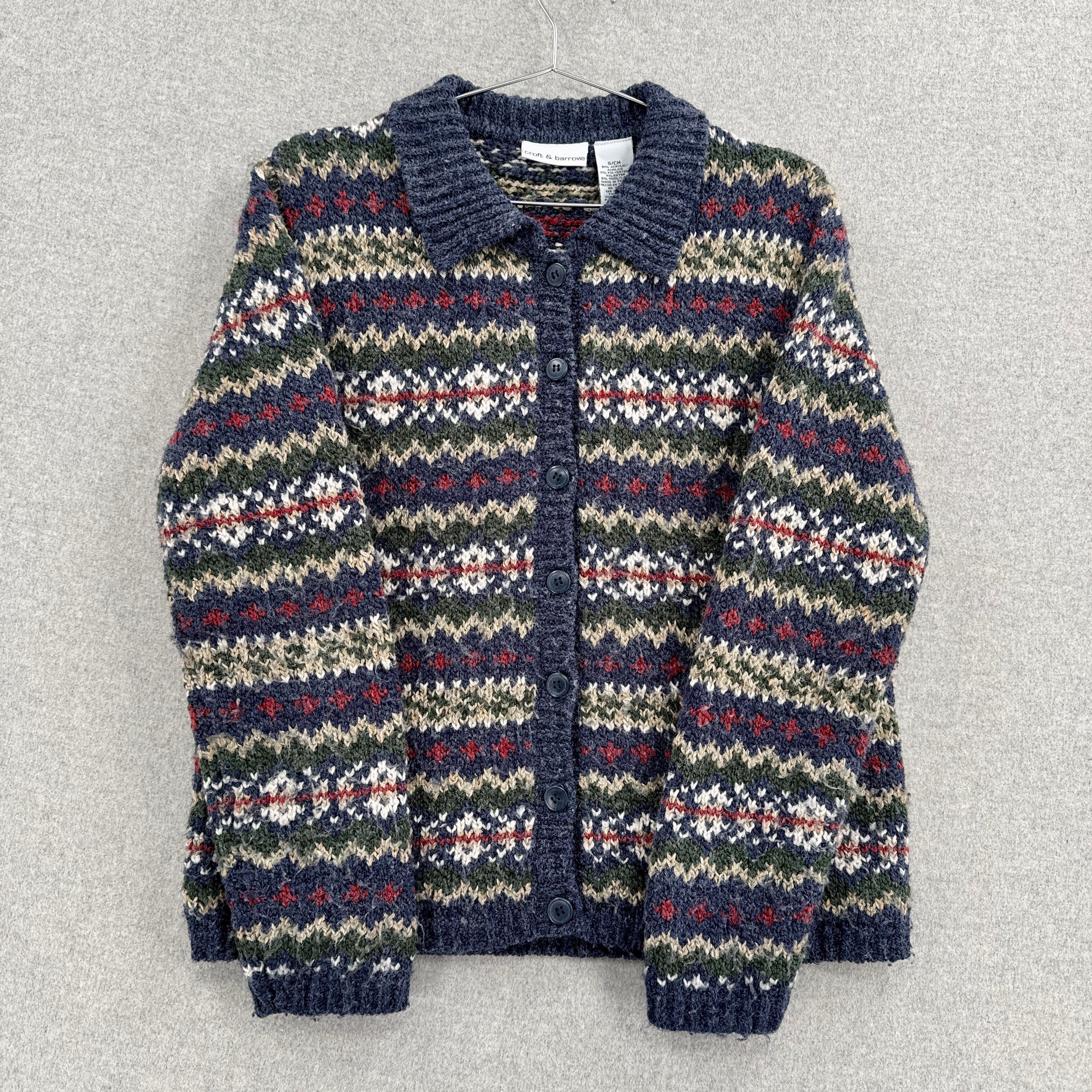 Vintage Geometric Stripes Zipper Cardigan Sweater
