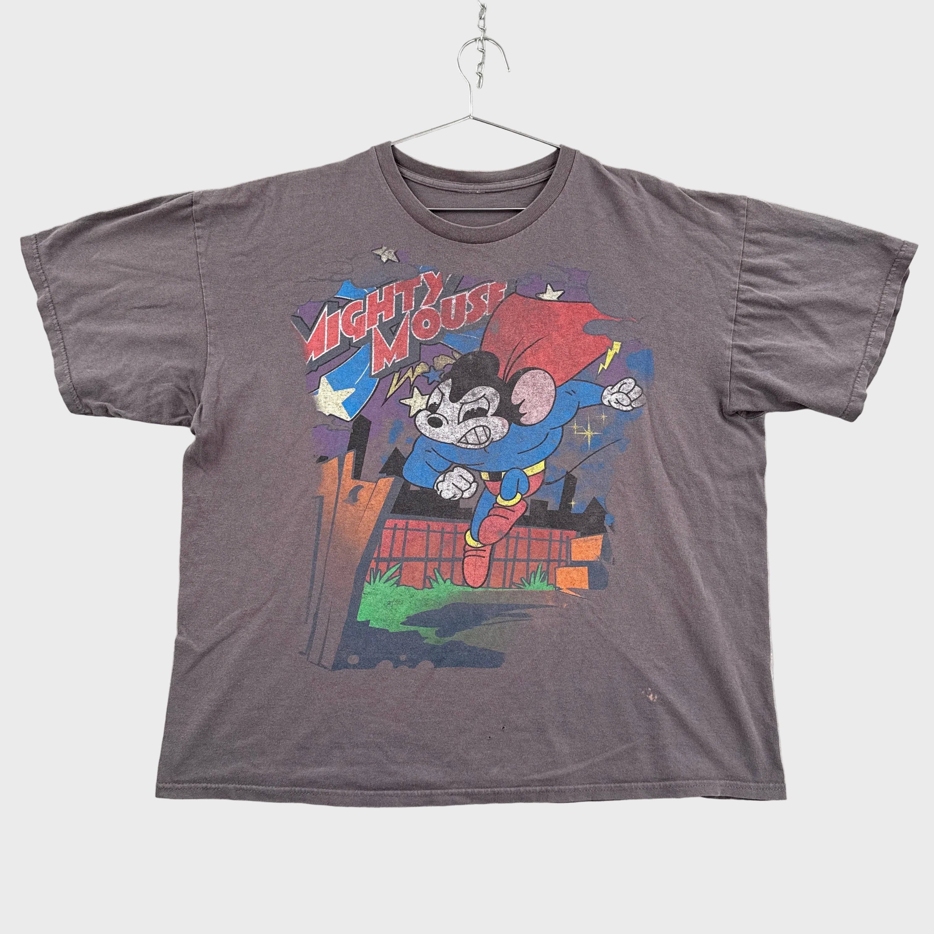 Vintage Mighty Mouse Cartoon Graphic Tee 