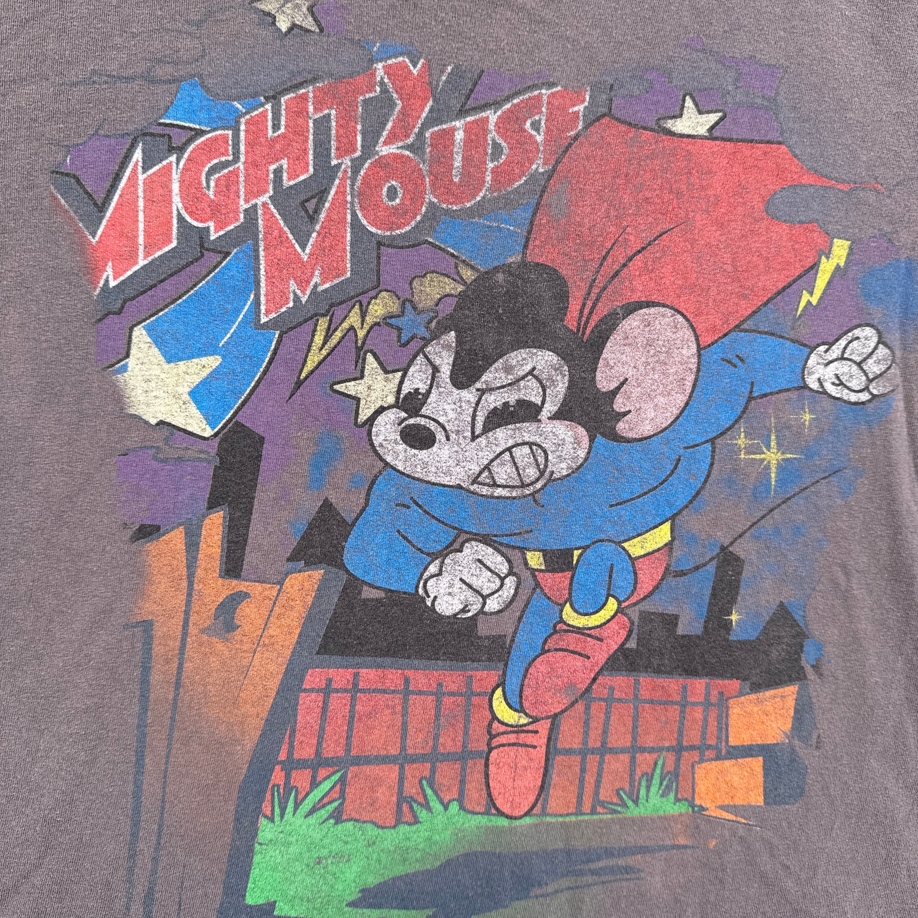 Vintage Mighty Mouse Cartoon Graphic Tee 