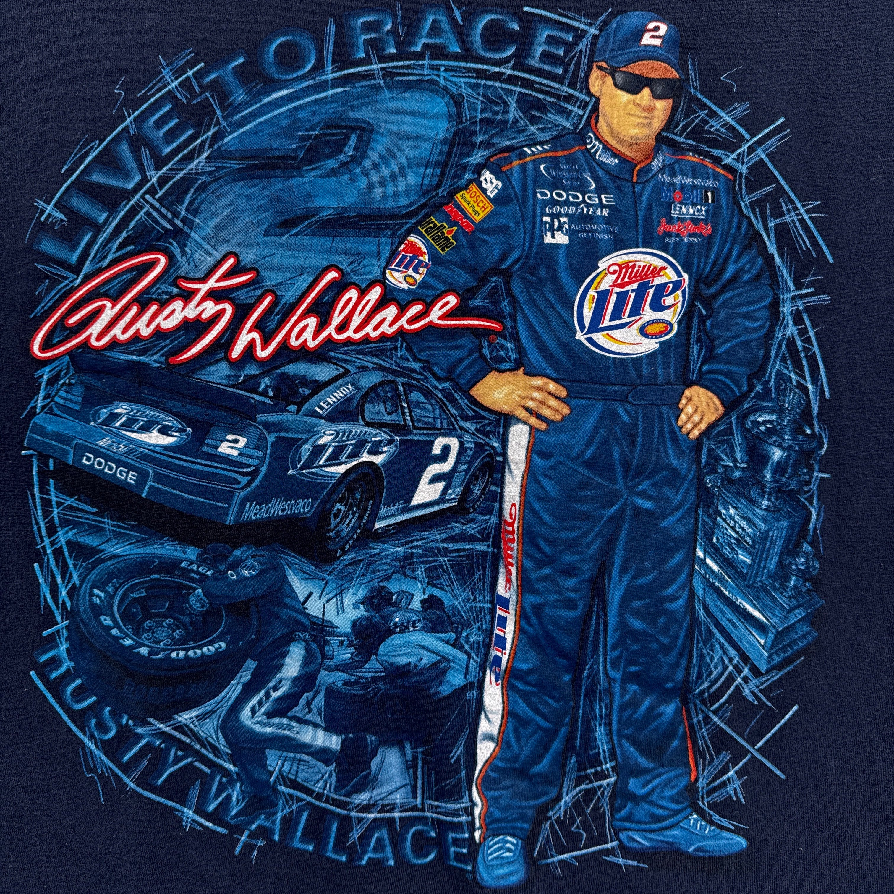 Vintage Nascar Rusty Wallace Racing Tee 