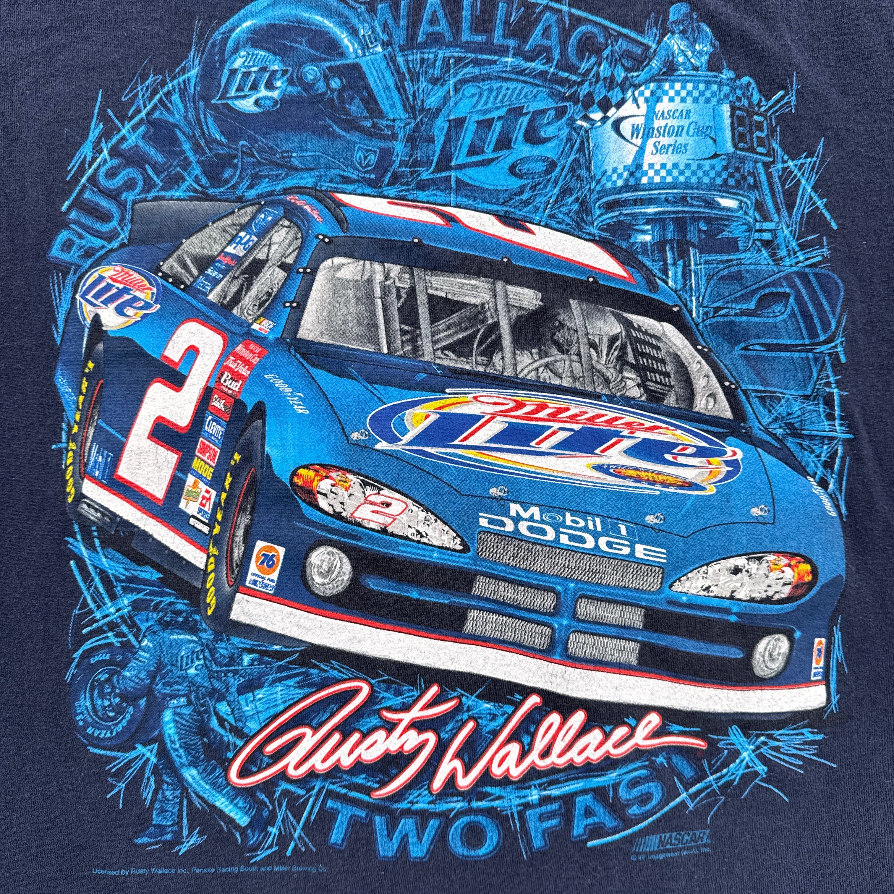 Vintage Nascar Rusty Wallace Racing Tee 