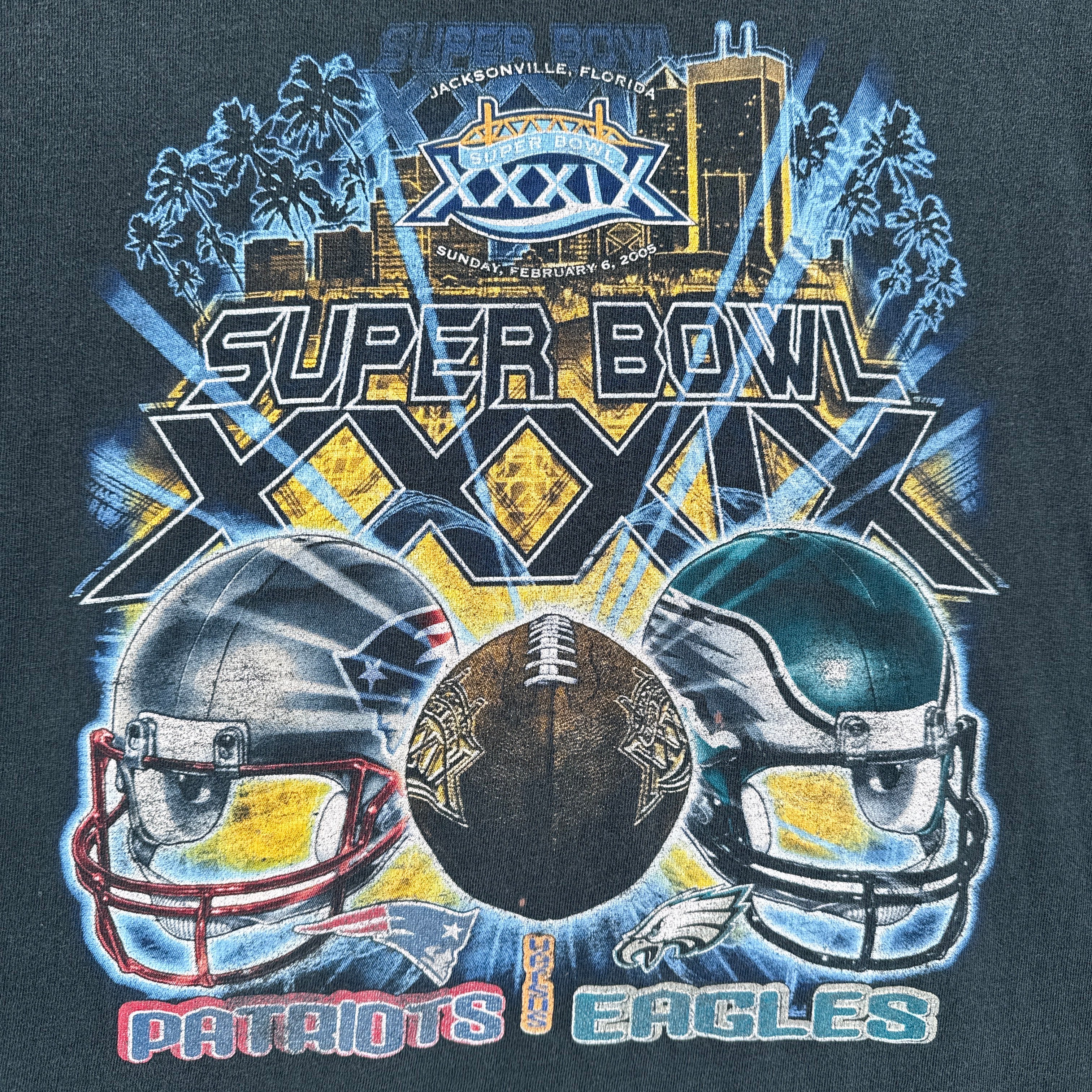 Vintage Super Bowl Patriots Eagles NFL Shirt 