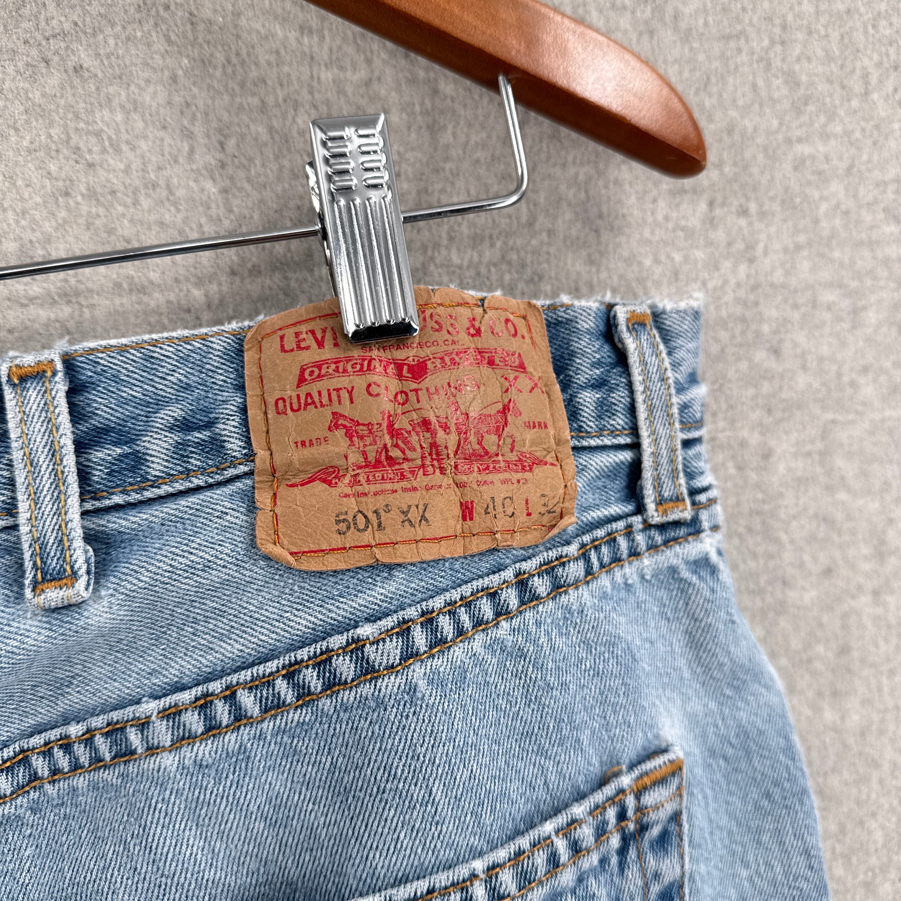 Levis tag on the back. Style 501 XX