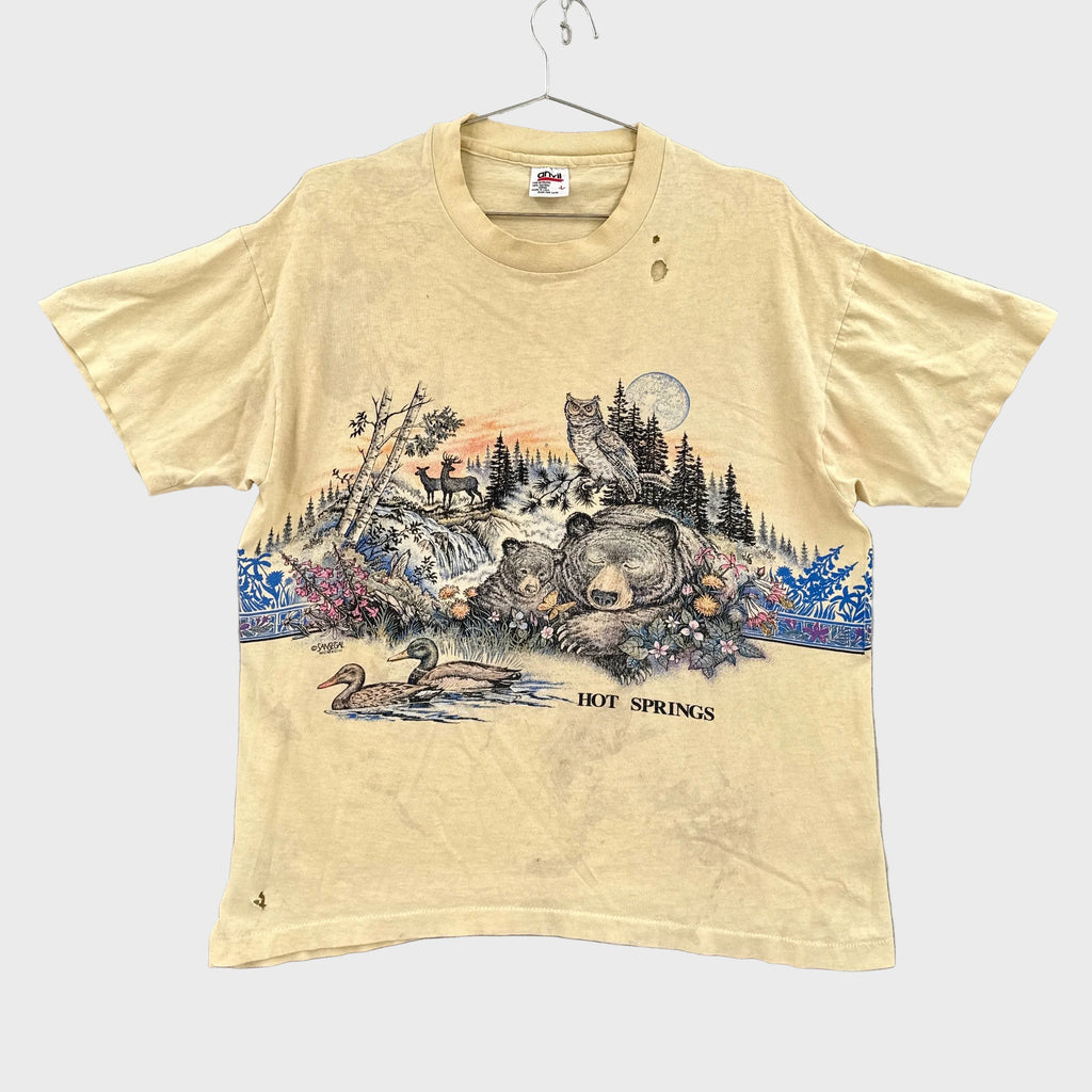 vintage 90s bears hot springs tee