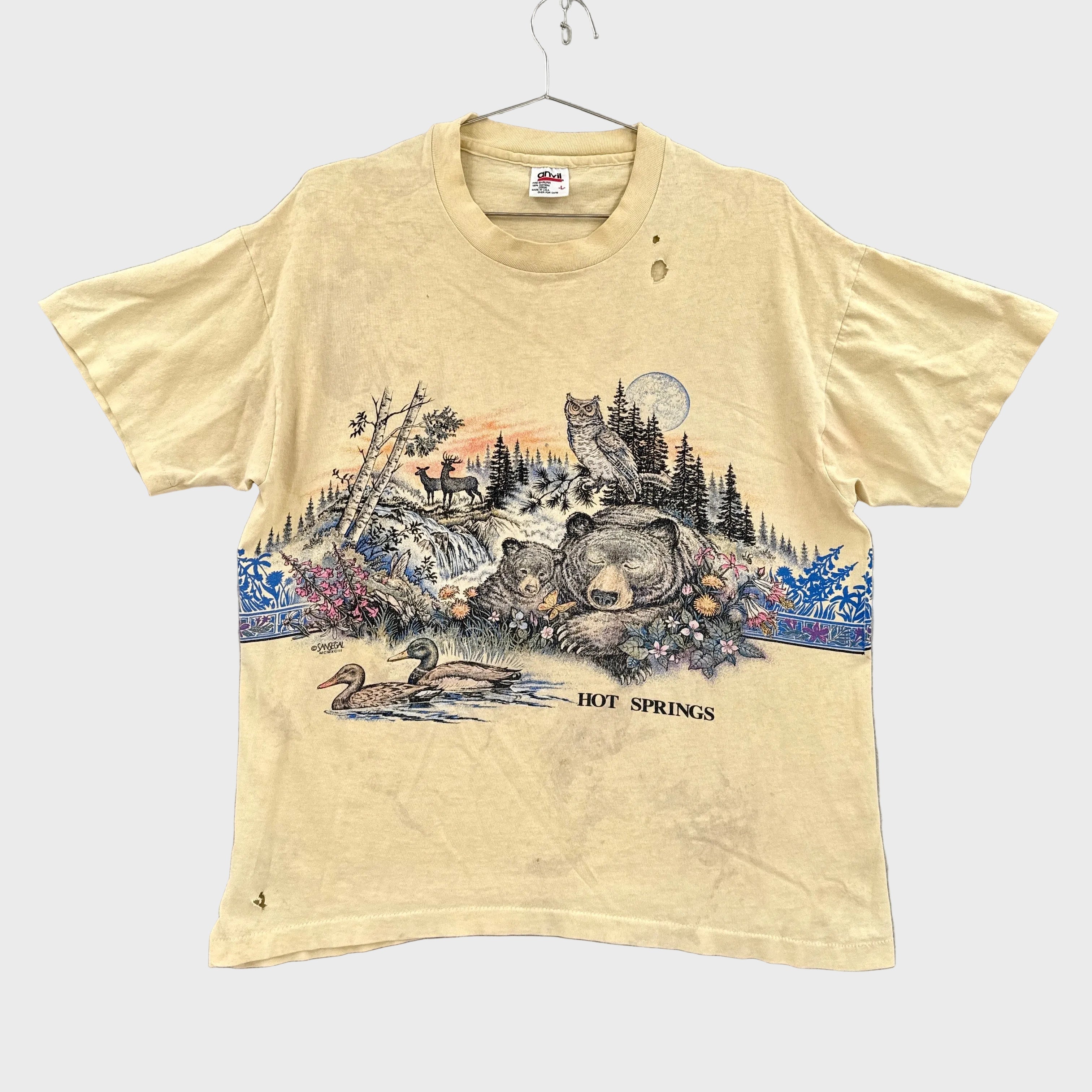 vintage 90s bears hot springs tee